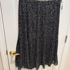 WD.NY Black and White Speckled A-Line Skirt